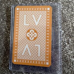 Louis Vuitton Orange and White Monogram Playing Card Back